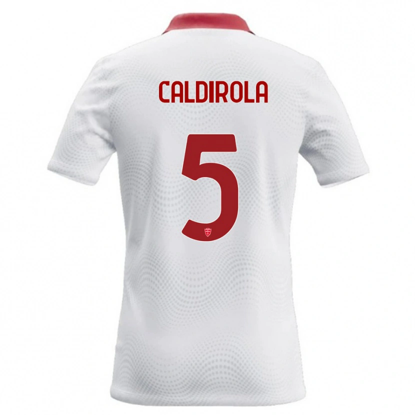 Danxen Kvinder Luca Caldirola #5 Hvid Rød Udebane Spillertrøjer 2026/27 Trøje T-Shirt