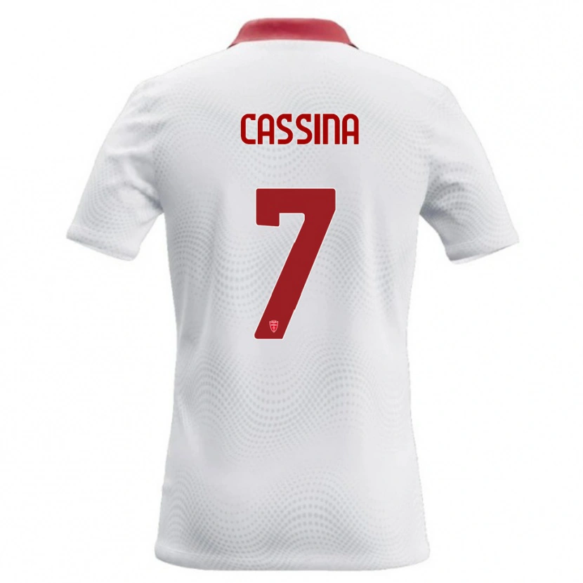 Danxen Kvinder Tommaso Cassina #7 Hvid Rød Udebane Spillertrøjer 2026/27 Trøje T-Shirt