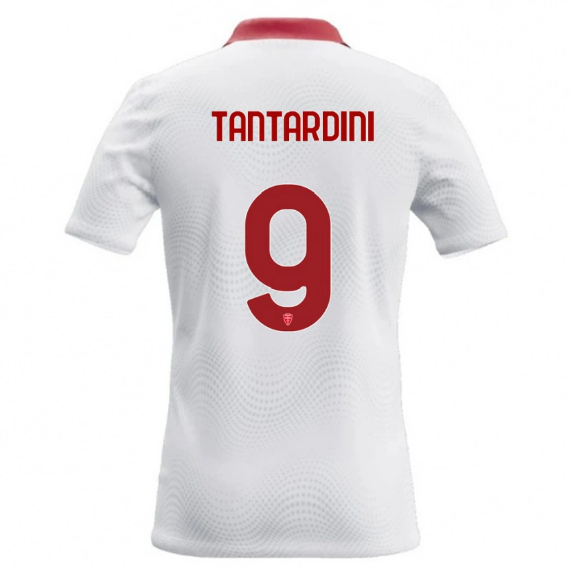 Danxen Kvinder Tommaso Tantardini #9 Hvid Rød Udebane Spillertrøjer 2026/27 Trøje T-Shirt