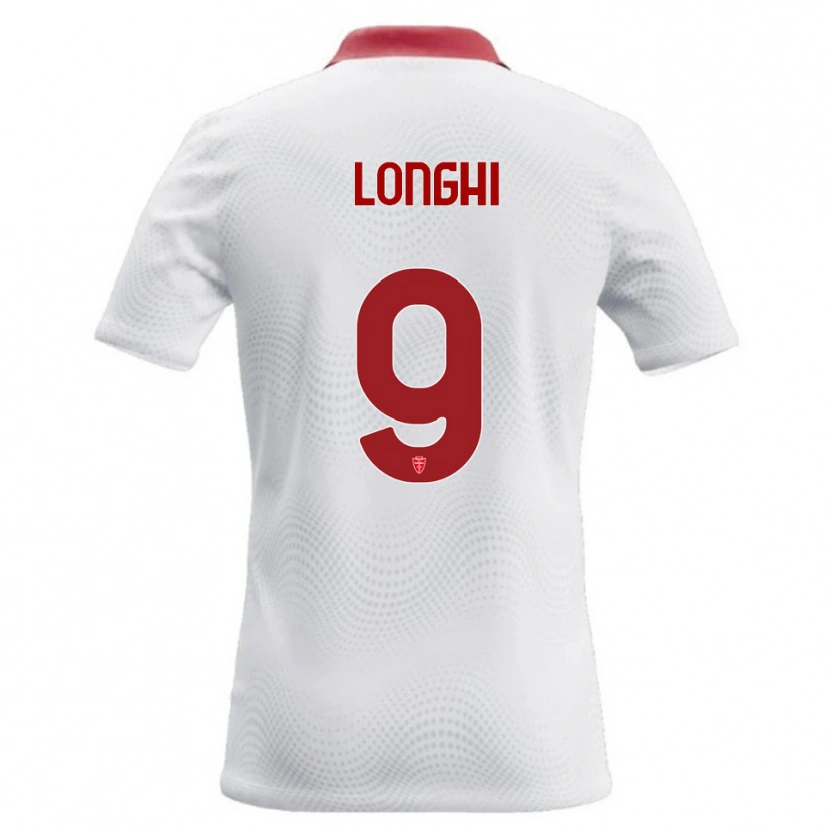 Danxen Kvinder Jordan Longhi #9 Hvid Rød Udebane Spillertrøjer 2026/27 Trøje T-Shirt