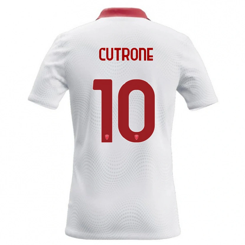 Danxen Kvinder Patrick Cutrone #10 Hvid Rød Udebane Spillertrøjer 2026/27 Trøje T-Shirt