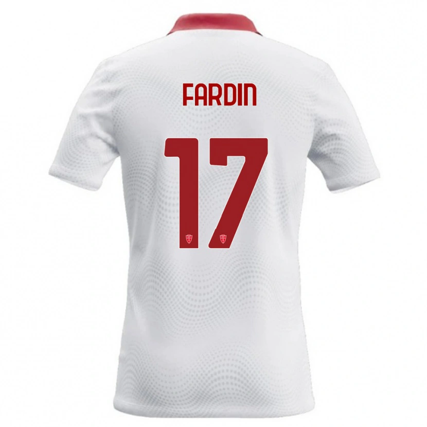 Danxen Kvinder Giulio Fardin #17 Hvid Rød Udebane Spillertrøjer 2026/27 Trøje T-Shirt