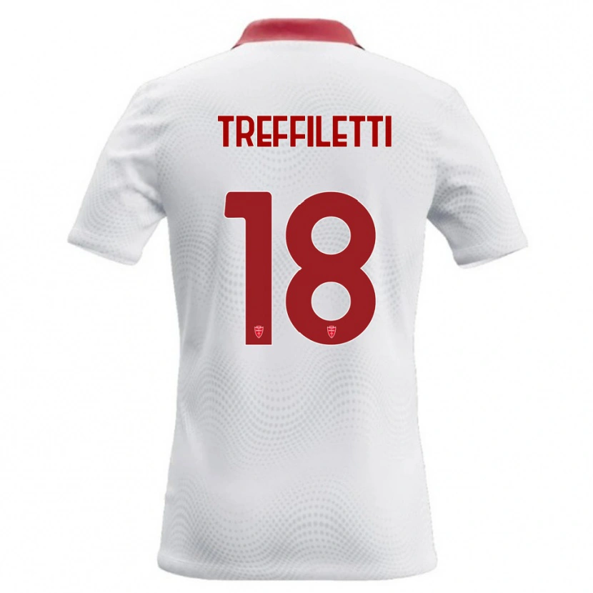 Danxen Kvinder Danilo Treffiletti #18 Hvid Rød Udebane Spillertrøjer 2026/27 Trøje T-Shirt