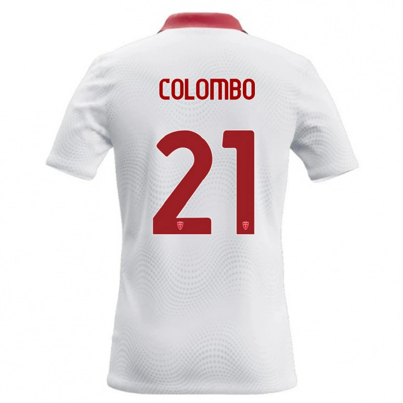 Danxen Kvinder Leonardo Colombo #21 Hvid Rød Udebane Spillertrøjer 2026/27 Trøje T-Shirt