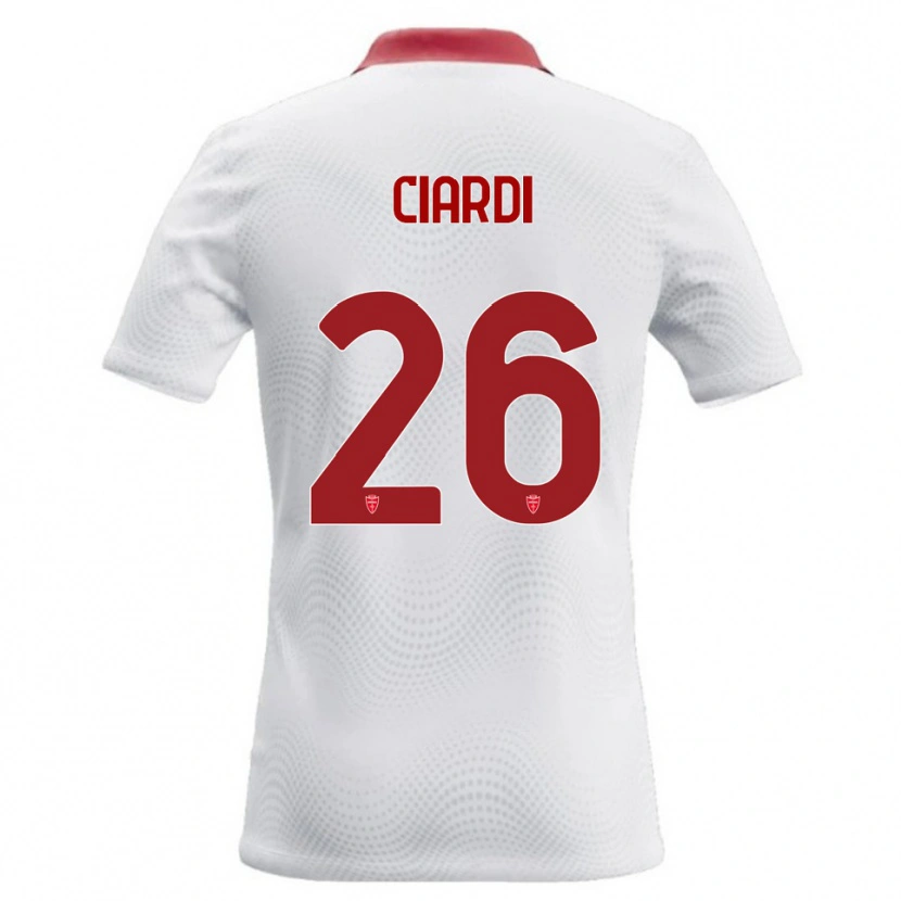 Danxen Kvinder Tommaso Ciardi #26 Hvid Rød Udebane Spillertrøjer 2026/27 Trøje T-Shirt