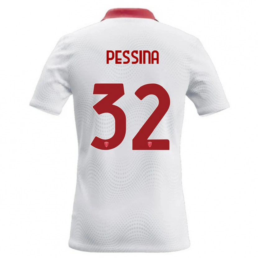 Danxen Kvinder Matteo Pessina #32 Hvid Rød Udebane Spillertrøjer 2026/27 Trøje T-Shirt