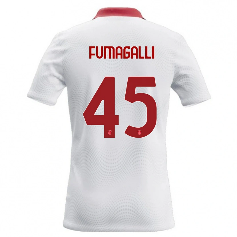 Danxen Kvinder Valerio Fumagalli #45 Hvid Rød Udebane Spillertrøjer 2026/27 Trøje T-Shirt