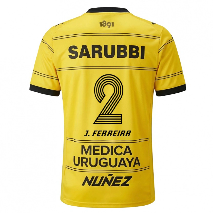 Danxen Kvinder Joaquín Ferreira #2 Gul Sort Udebane Spillertrøjer 2026/27 Trøje T-Shirt