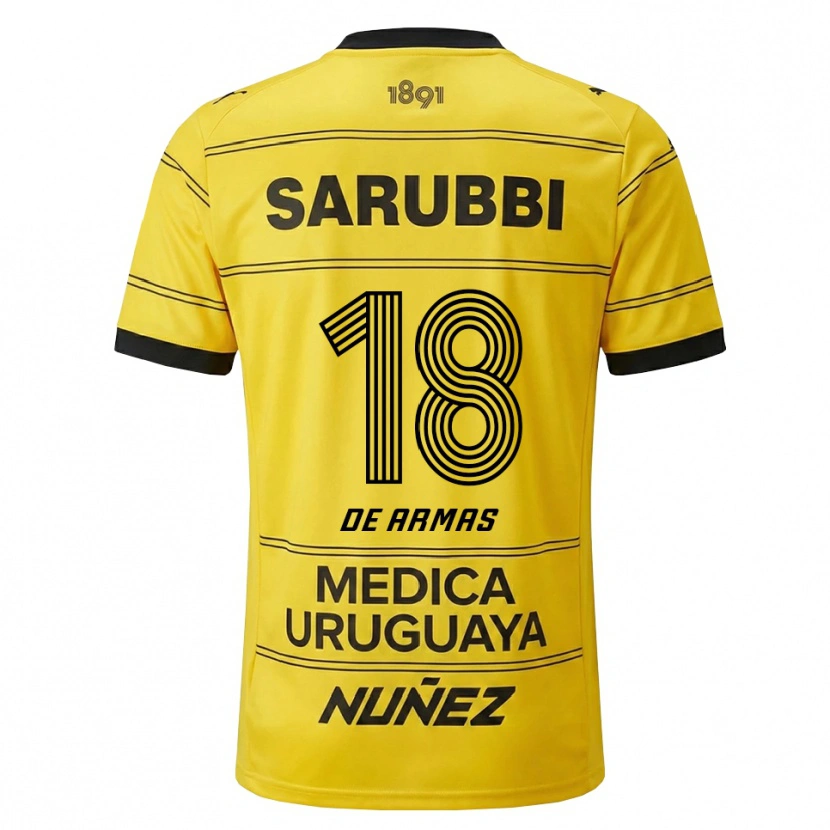 Danxen Kvinder Nahuel De Armas #18 Gul Sort Udebane Spillertrøjer 2026/27 Trøje T-Shirt