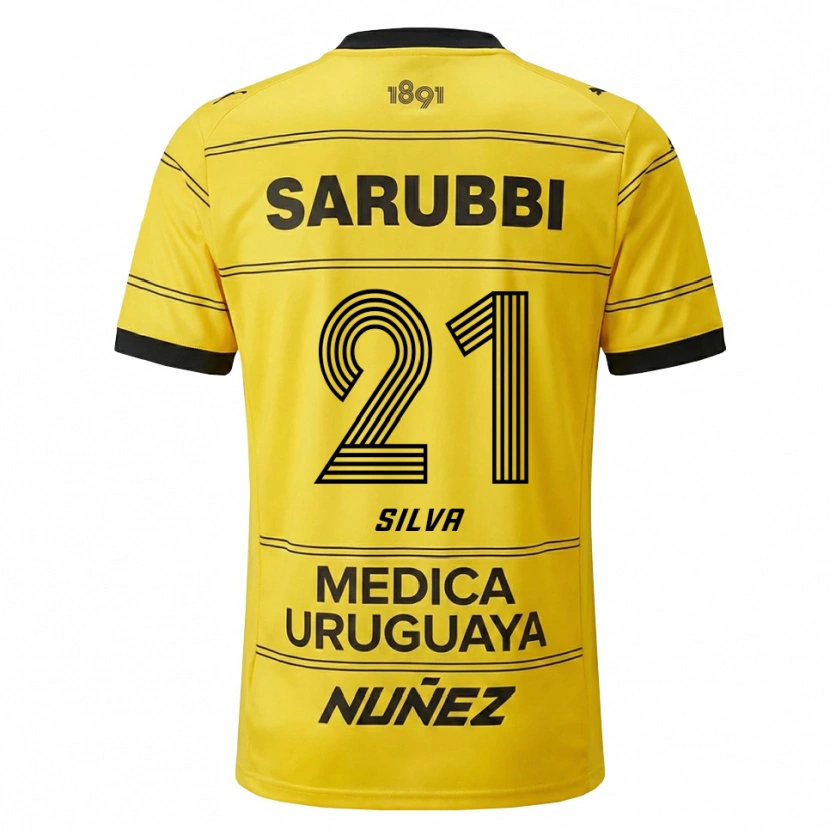 Danxen Kvinder Gastón Silva #21 Gul Sort Udebane Spillertrøjer 2026/27 Trøje T-Shirt