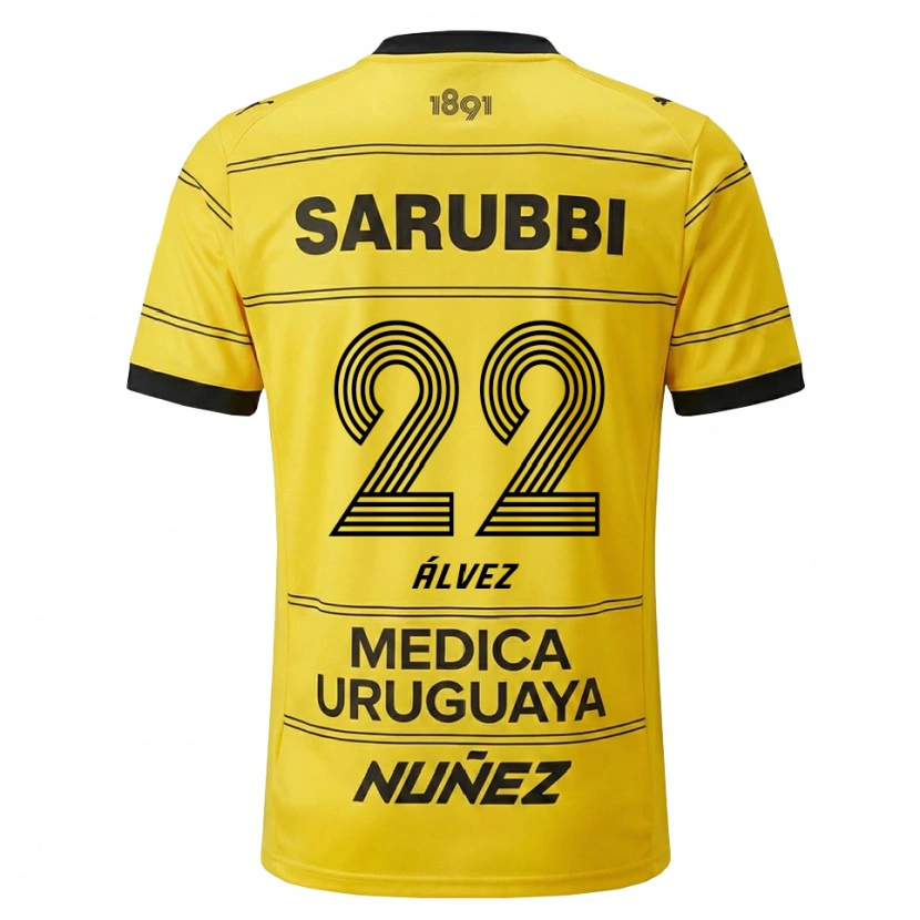 Danxen Kvinder Facundo Álvez #22 Gul Sort Udebane Spillertrøjer 2026/27 Trøje T-Shirt