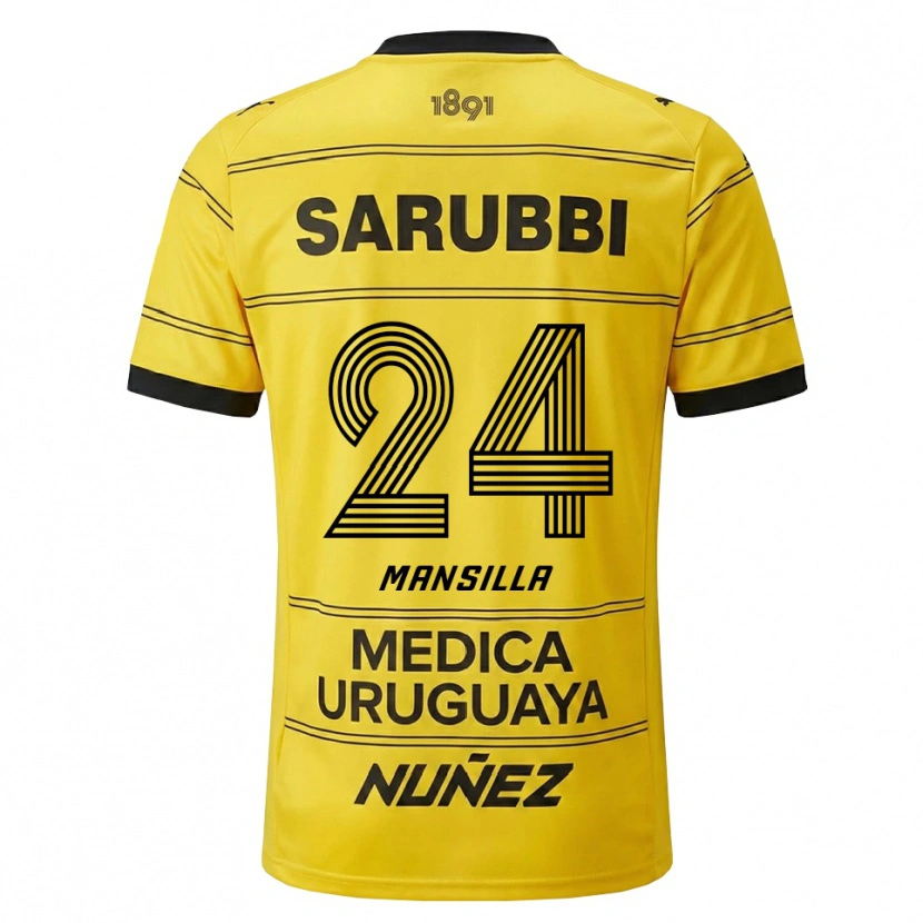 Danxen Kvinder Brian Mansilla #24 Gul Sort Udebane Spillertrøjer 2026/27 Trøje T-Shirt