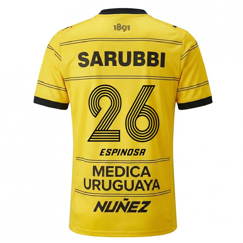 Danxen Kvinder Thiago Espinosa #26 Gul Sort Udebane Spillertrøjer 2026/27 Trøje T-Shirt