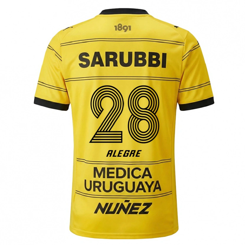 Danxen Kvinder Ignacio Alegre #28 Gul Sort Udebane Spillertrøjer 2026/27 Trøje T-Shirt