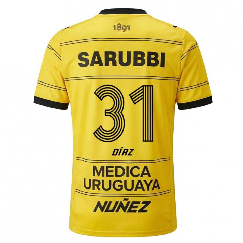 Danxen Kvinder Leandro Díaz #31 Gul Sort Udebane Spillertrøjer 2026/27 Trøje T-Shirt