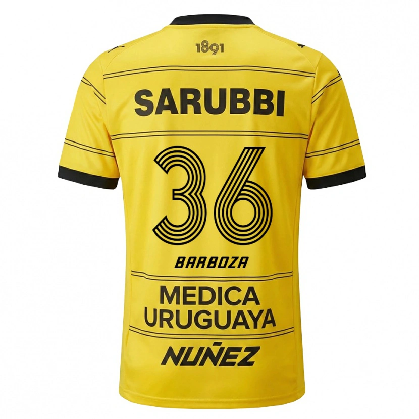 Danxen Kvinder Brian Barboza #36 Gul Sort Udebane Spillertrøjer 2026/27 Trøje T-Shirt