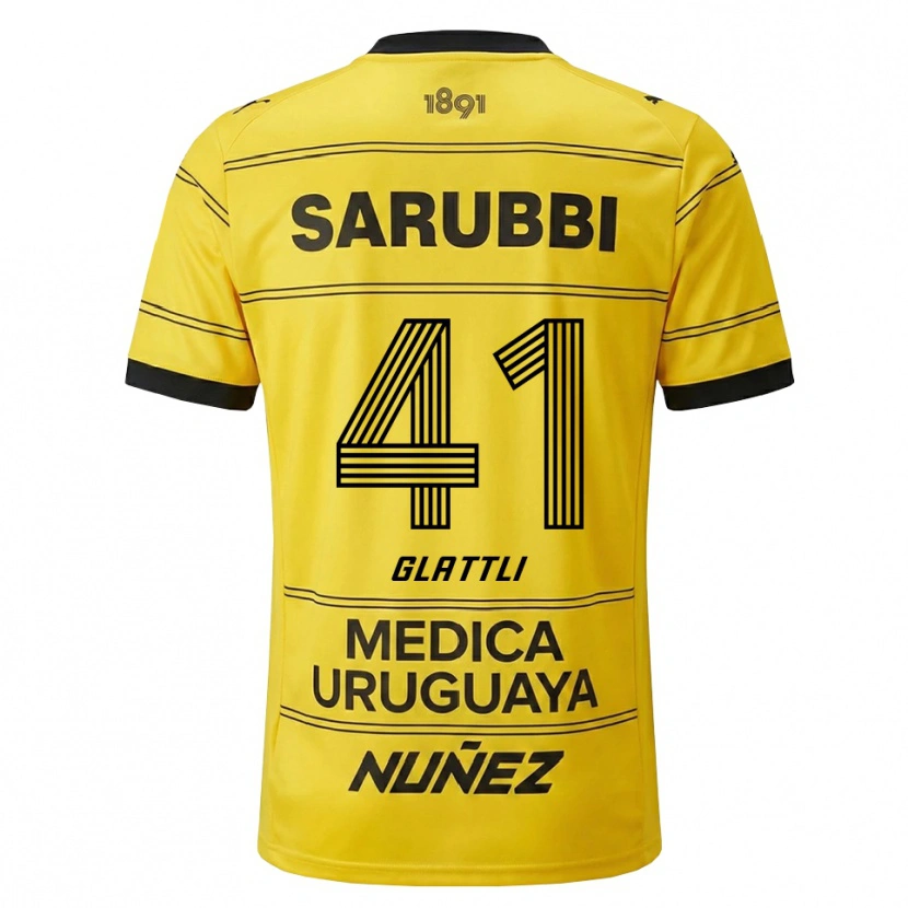 Danxen Kvinder Tiago Glattli #41 Gul Sort Udebane Spillertrøjer 2026/27 Trøje T-Shirt