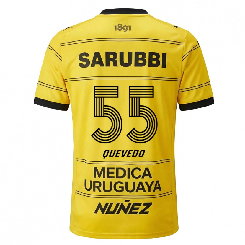 Danxen Kvinder Juan Quevedo #55 Gul Sort Udebane Spillertrøjer 2026/27 Trøje T-Shirt