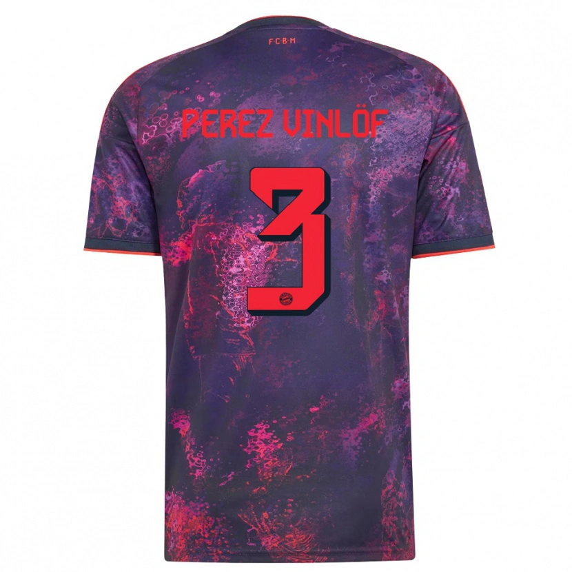 Danxen Kvinder Matteo Perez Vinlöf #3 Lilla Rød Tredje Sæt Spillertrøjer 2026/27 Trøje T-Shirt