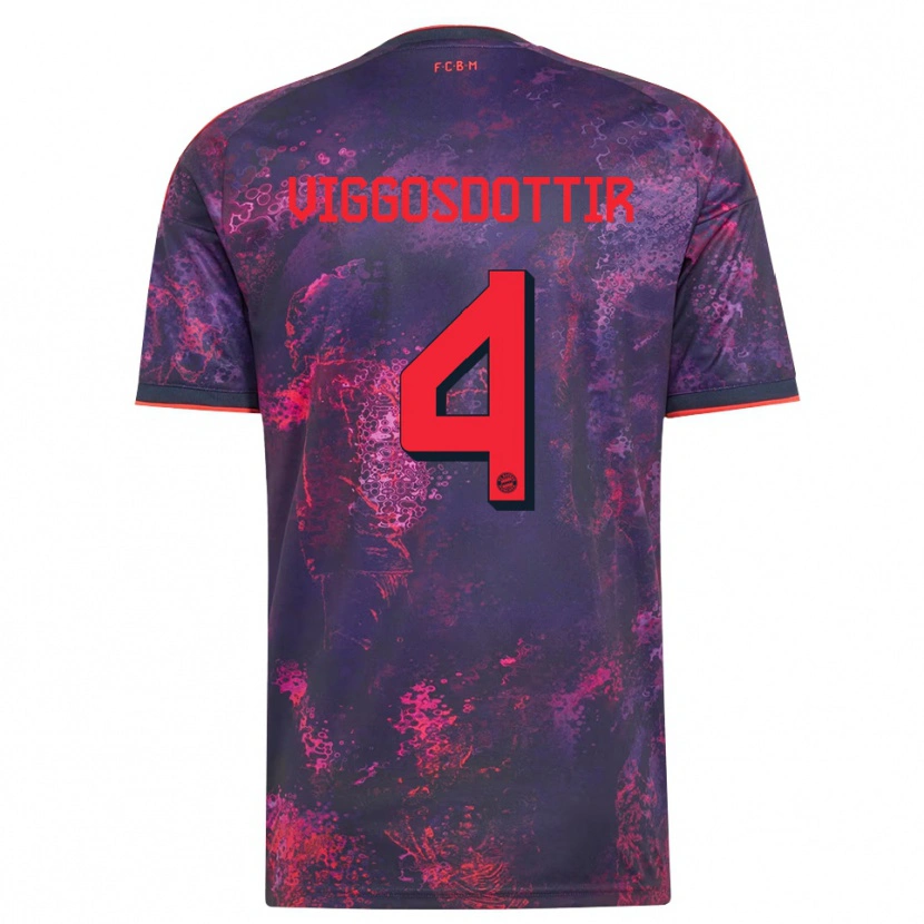 Danxen Kvinder Glódís Perla Viggósdóttir #4 Lilla Rød Tredje Sæt Spillertrøjer 2026/27 Trøje T-Shirt