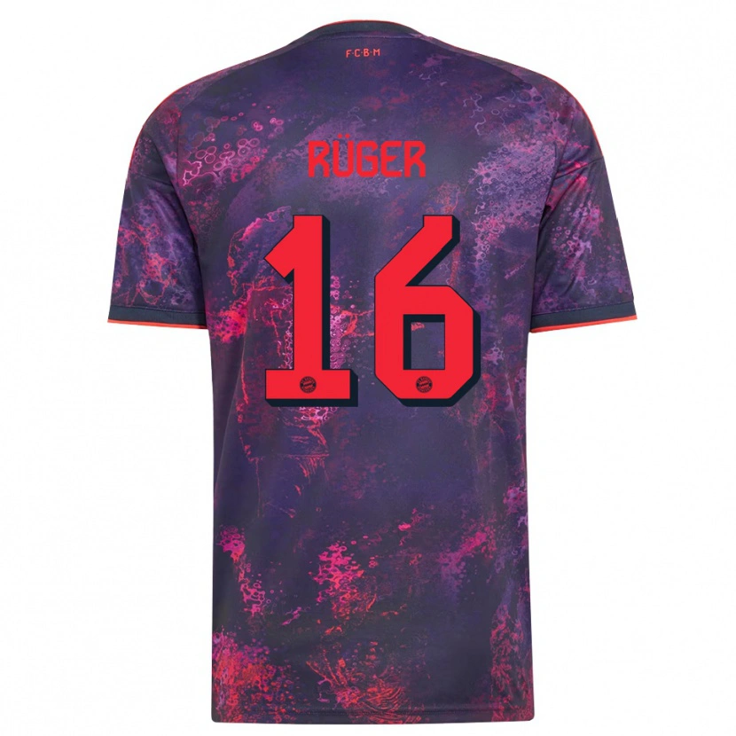 Danxen Kvinder Kurt Rüger #16 Lilla Rød Tredje Sæt Spillertrøjer 2026/27 Trøje T-Shirt