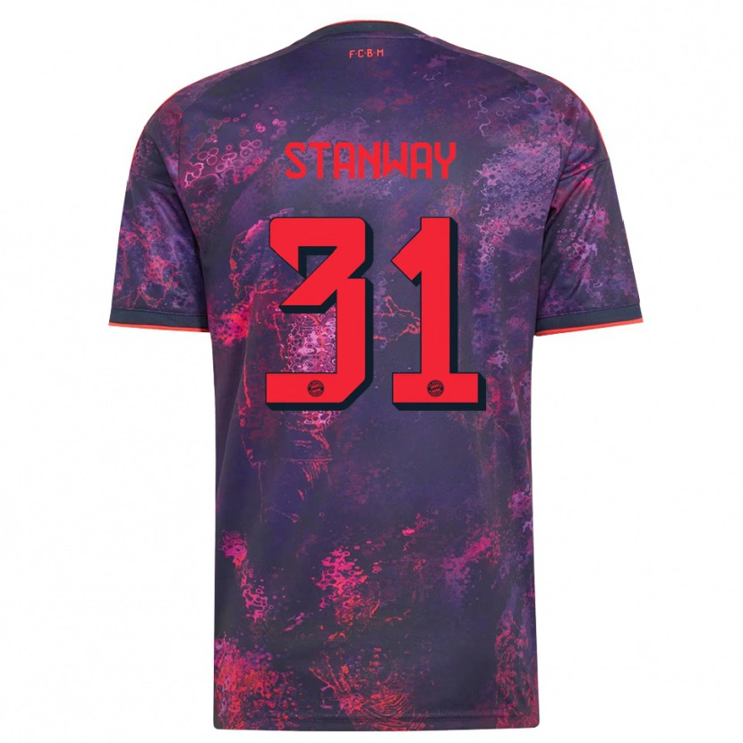 Danxen Kvinder Georgia Stanway #31 Lilla Rød Tredje Sæt Spillertrøjer 2026/27 Trøje T-Shirt