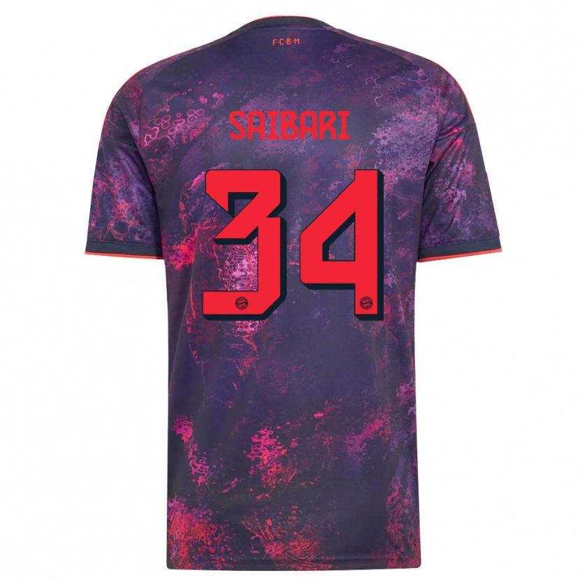 Danxen Kvinder Ismael Saibari #34 Lilla Rød Tredje Sæt Spillertrøjer 2026/27 Trøje T-Shirt