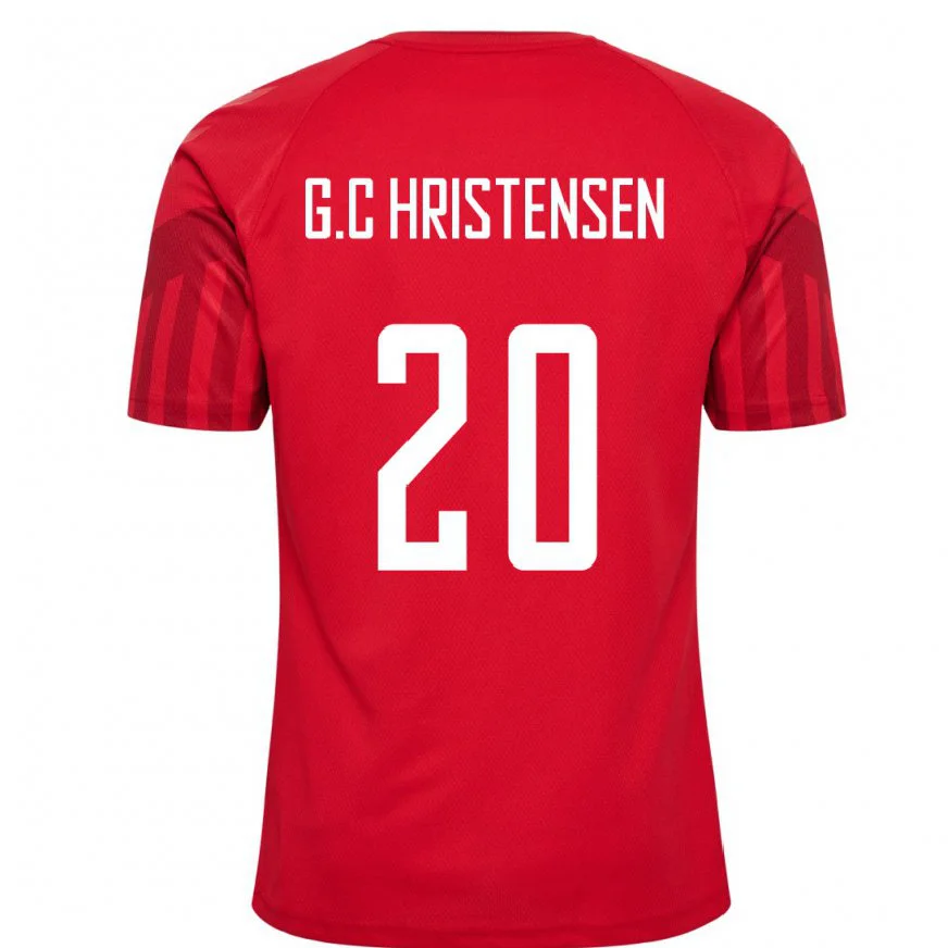 Danxen Børn Danmarks Gustav Christensen #20 Rød Hjemmebane Spillertrøjer 22-24 Trøje T-shirt