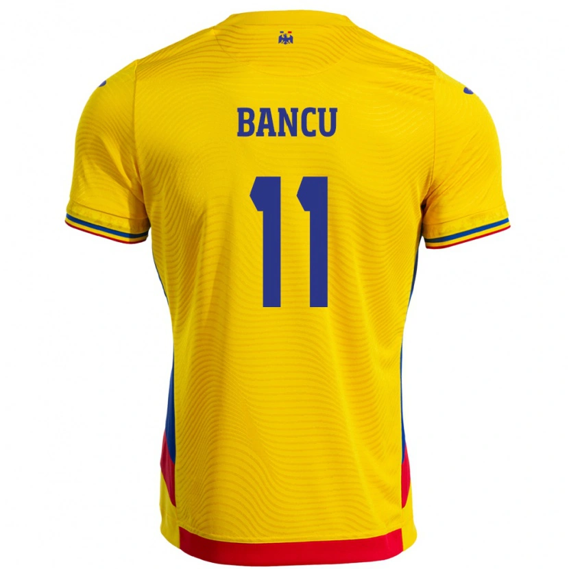 Danxen Børn Rumænien Nicuşor Bancu #11 Gul Hjemmebane Spillertrøjer 24-26 Trøje T-Shirt