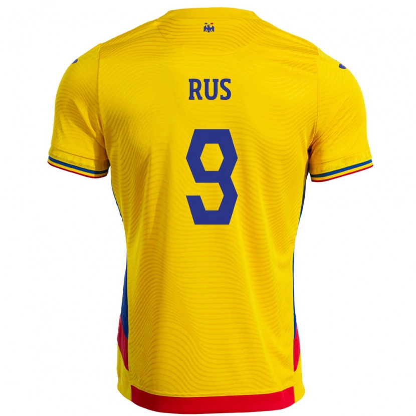 Danxen Børn Rumænien Laura Rus #9 Gul Hjemmebane Spillertrøjer 24-26 Trøje T-Shirt