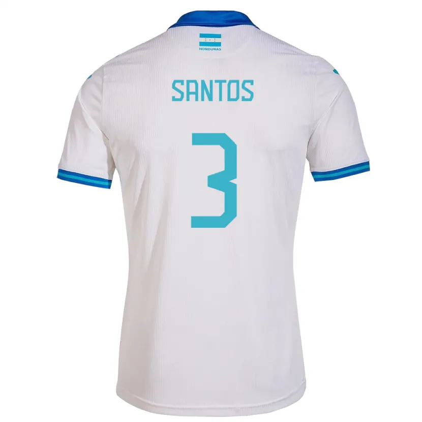Danxen Børn Honduras Marcelo Santos #3 Hvid Hjemmebane Spillertrøjer 24-26 Trøje T-Shirt