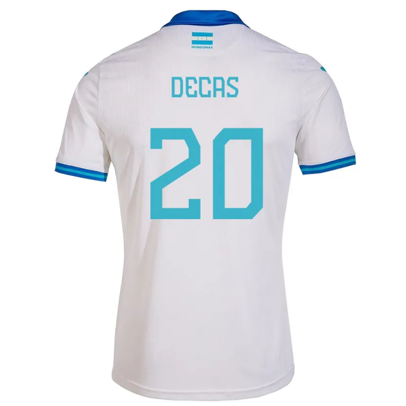 Danxen Børn Honduras Wesly Decas #20 Hvid Hjemmebane Spillertrøjer 24-26 Trøje T-Shirt