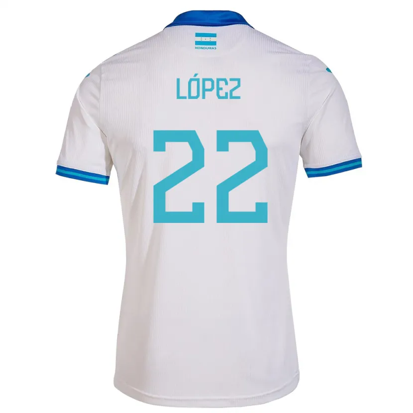 Danxen Børn Honduras Luis López #22 Hvid Hjemmebane Spillertrøjer 24-26 Trøje T-Shirt