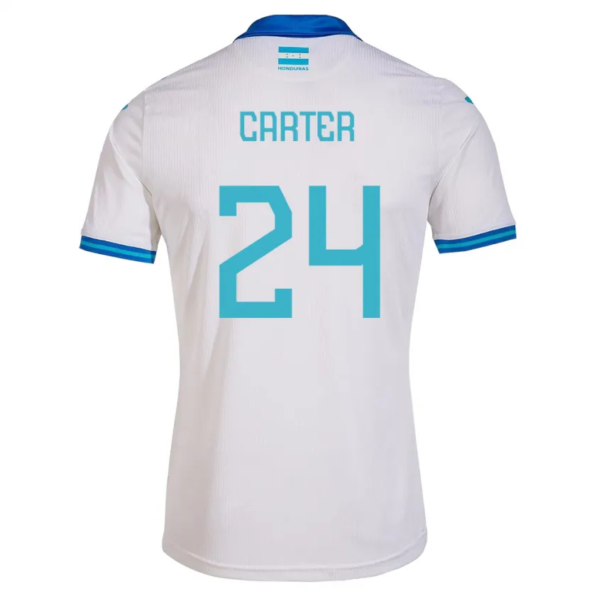 Danxen Børn Honduras Daniel Carter #24 Hvid Hjemmebane Spillertrøjer 24-26 Trøje T-Shirt