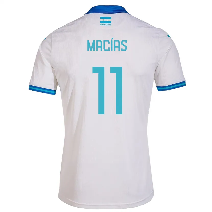 Danxen Børn Honduras Jefryn Macías #11 Hvid Hjemmebane Spillertrøjer 24-26 Trøje T-Shirt
