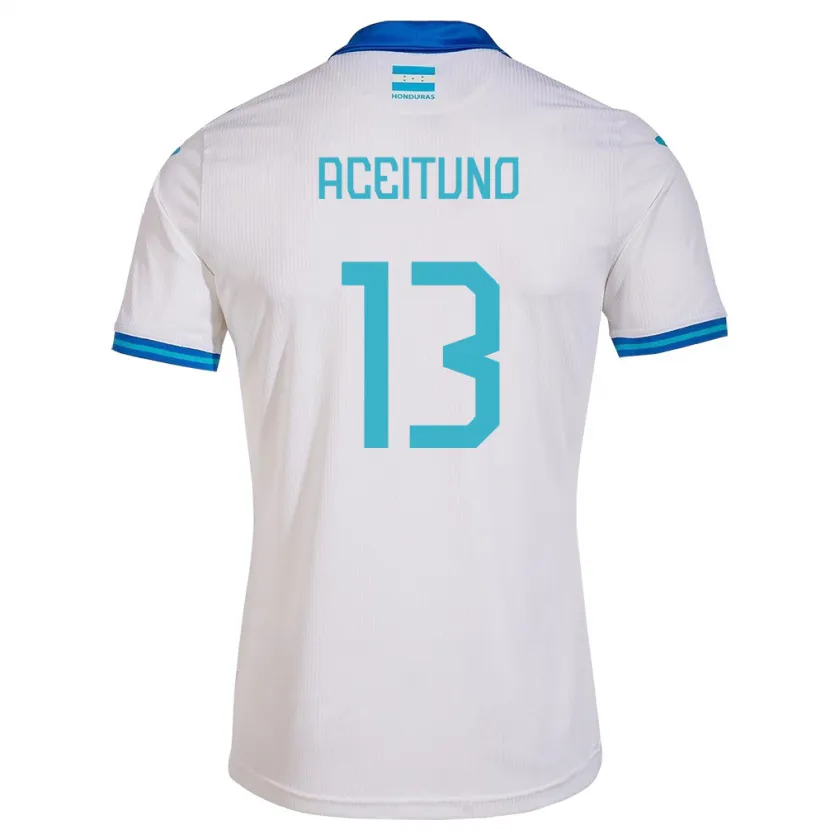 Danxen Børn Honduras Marco Aceituno #13 Hvid Hjemmebane Spillertrøjer 24-26 Trøje T-Shirt