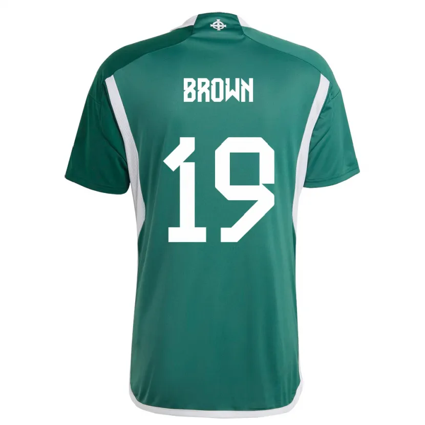 Danxen Børn Nordirland Sean Brown #19 Grøn Hjemmebane Spillertrøjer 24-26 Trøje T-Shirt