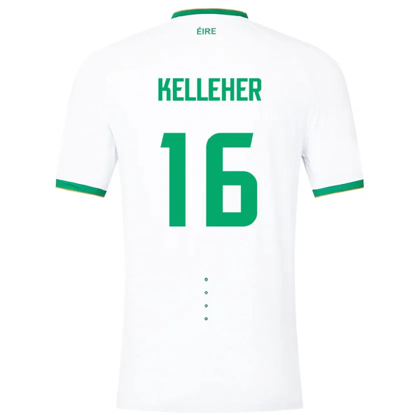 Danxen Børn Irland Caoimhín Kelleher #16 Hvid Udebane Spillertrøjer 24-26 Trøje T-Shirt