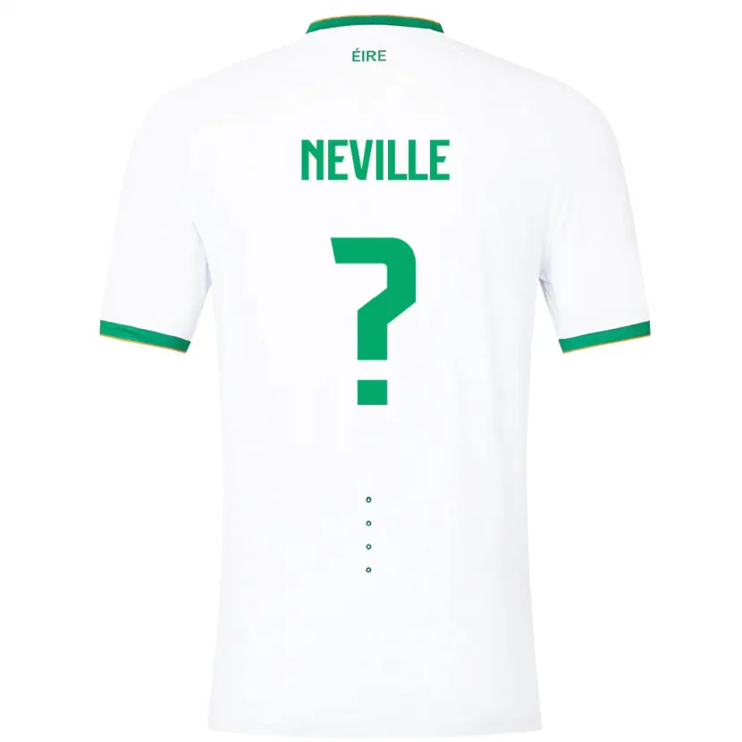 Danxen Børn Irland Harvey Neville #0 Hvid Udebane Spillertrøjer 24-26 Trøje T-Shirt