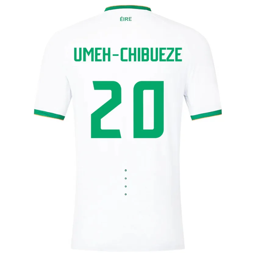 Danxen Børn Irland Franco Umeh-Chibueze #20 Hvid Udebane Spillertrøjer 24-26 Trøje T-Shirt