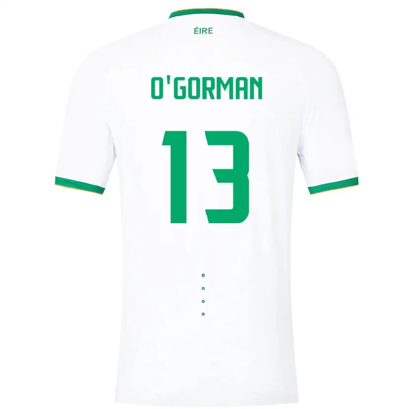 Danxen Børn Irland Áine O'gorman #13 Hvid Udebane Spillertrøjer 24-26 Trøje T-Shirt