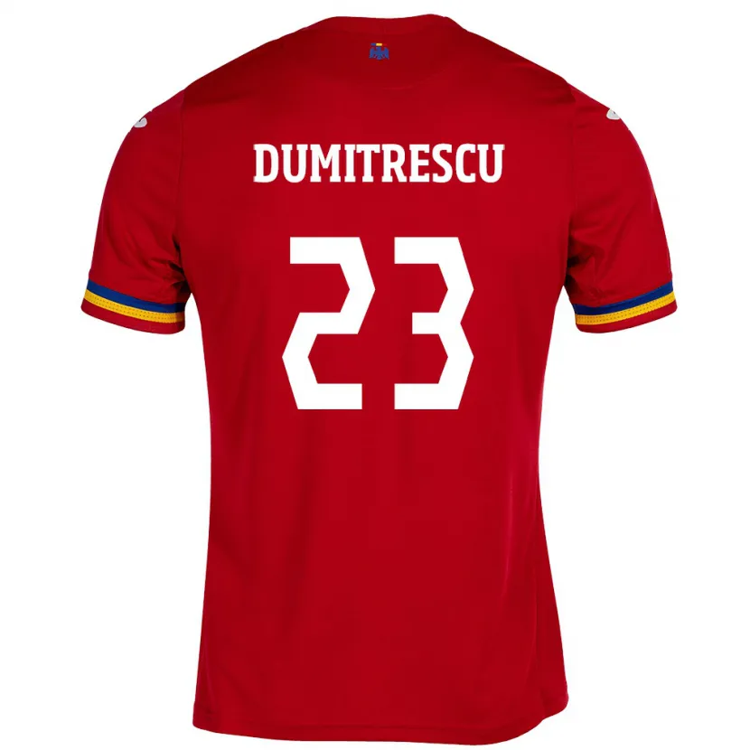 Danxen Børn Rumænien Andres Dumitrescu #23 Rød Udebane Spillertrøjer 24-26 Trøje T-Shirt