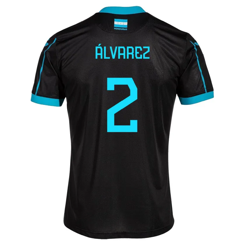 Danxen Børn Honduras Kevin Álvarez #2 Sort Udebane Spillertrøjer 24-26 Trøje T-Shirt