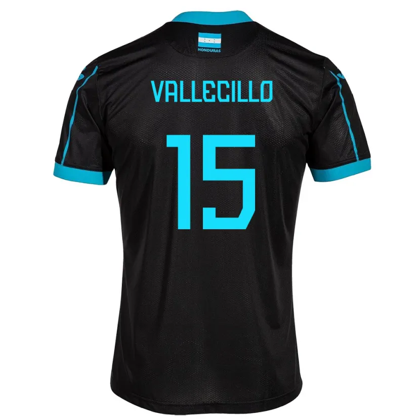 Danxen Børn Honduras Eric Vallecillo #15 Sort Udebane Spillertrøjer 24-26 Trøje T-Shirt