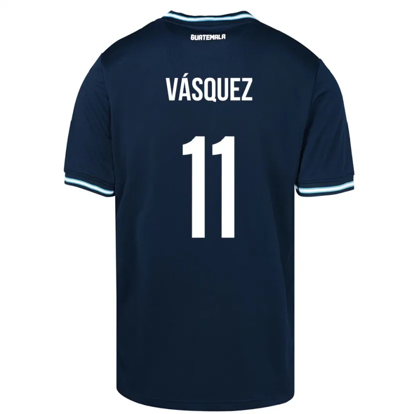 Danxen Børn Guatemala Gabino Vásquez #11 Blå Udebane Spillertrøjer 24-26 Trøje T-Shirt