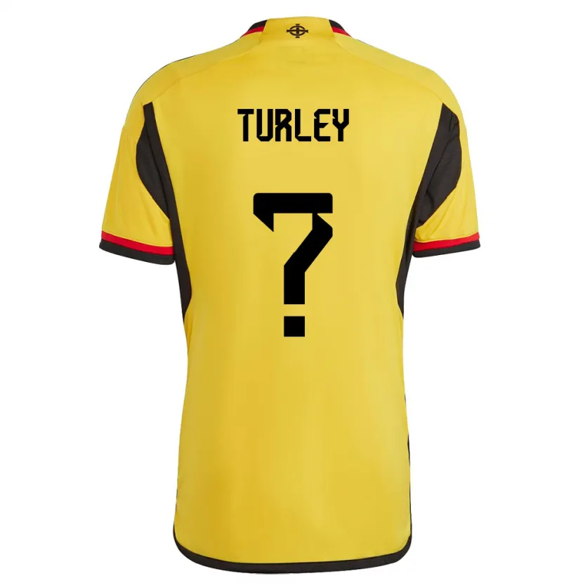 Danxen Børn Nordirland Francis Turley #0 Hvid Udebane Spillertrøjer 24-26 Trøje T-Shirt