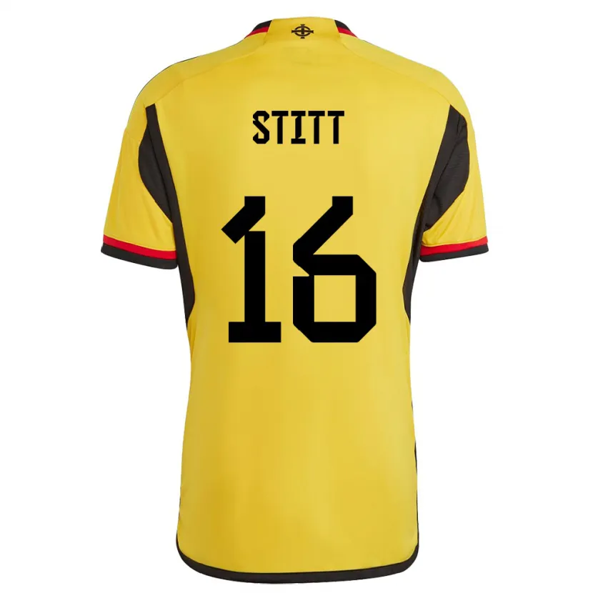 Danxen Børn Nordirland Dylan Stitt #16 Hvid Udebane Spillertrøjer 24-26 Trøje T-Shirt