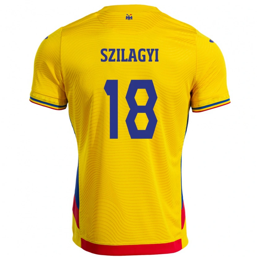 Danxen Mænd Rumænien Szabolcs Szilágyi #18 Gul Hjemmebane Spillertrøjer 24-26 Trøje T-Shirt