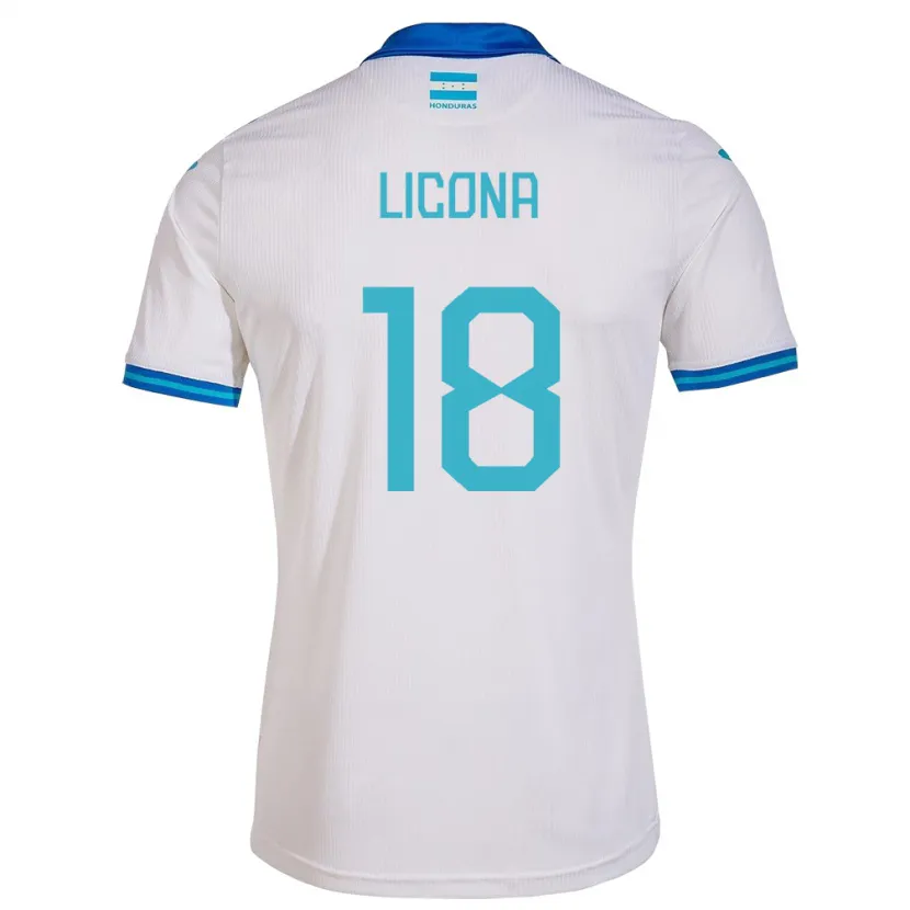 Danxen Mænd Honduras Marlon Licona #18 Hvid Hjemmebane Spillertrøjer 24-26 Trøje T-Shirt
