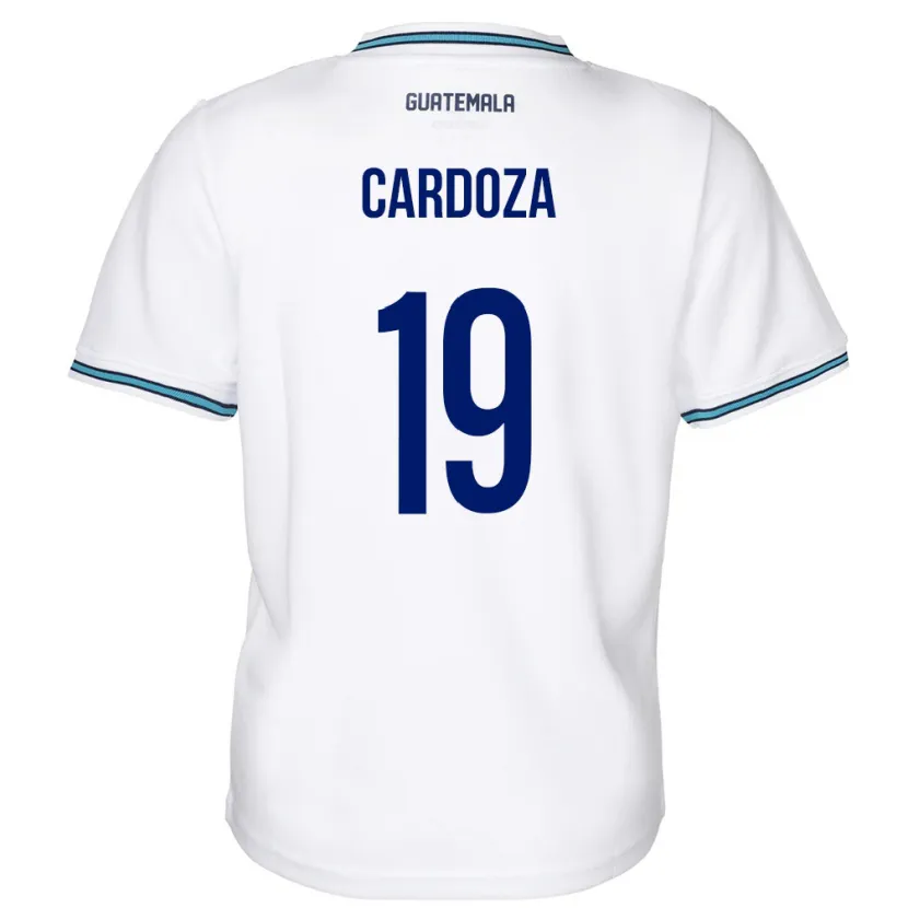 Danxen Mænd Guatemala Elmer Cardoza #19 Hvid Hjemmebane Spillertrøjer 24-26 Trøje T-Shirt